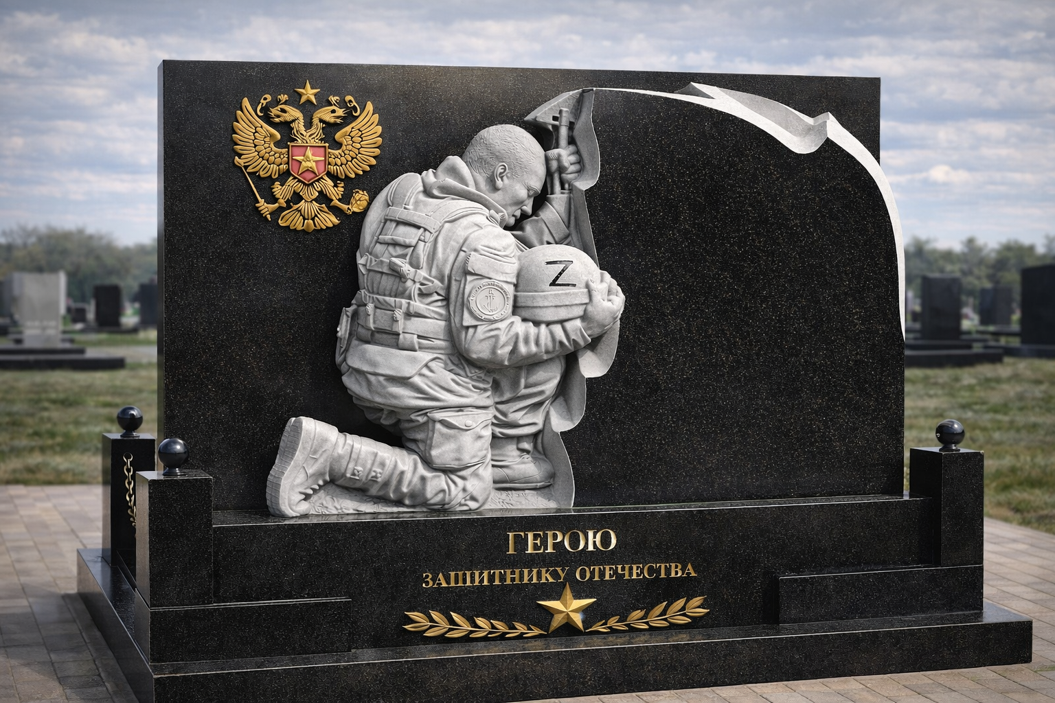 Гранитный памятник "Почетный страж" с установкой в СПб и ЛО